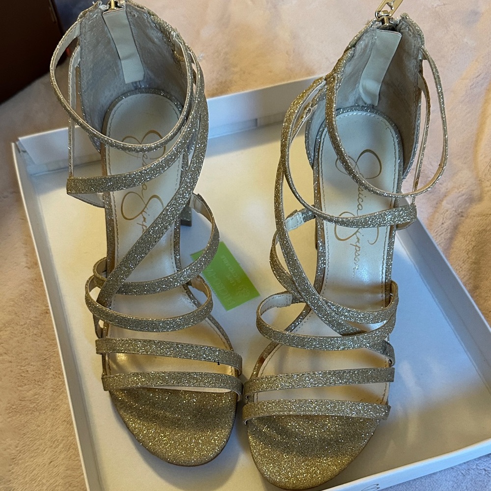 Gold Glitter Heels